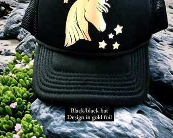 Custom Unicorn Trucker Hat, Kids Personalized Gift