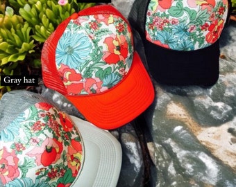 Best selling spring floral women's trucker hat, Cute girls hat, floral hat, womens hat, hat for girls, floral snapback