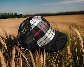 Custom Made-to-Order Plaid Trucker Hat