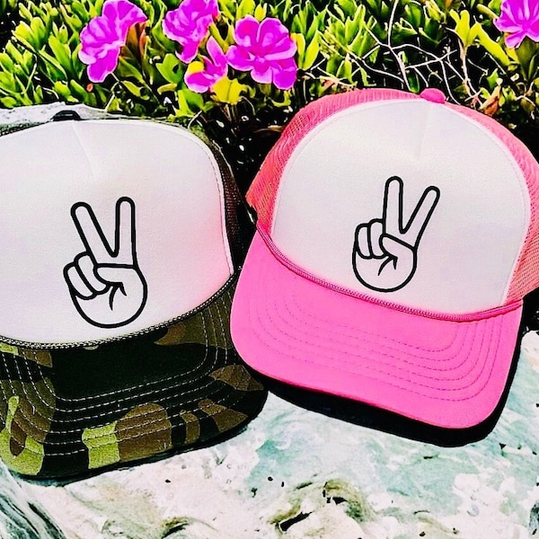 Peace out sign hat, peace out hat, peace hat, peace trucker hat, gift for her, gift for mom, gift for kids, gift for friend, gift idea