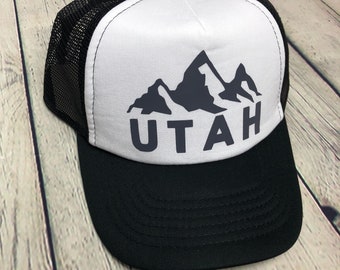 Utah Trucker Hat, beautahful, Utah is rad, Utah, Utah hoed, Mountain Hat, genderneutrale hoed, heren Trucker Hat, Womens Trucker Hat