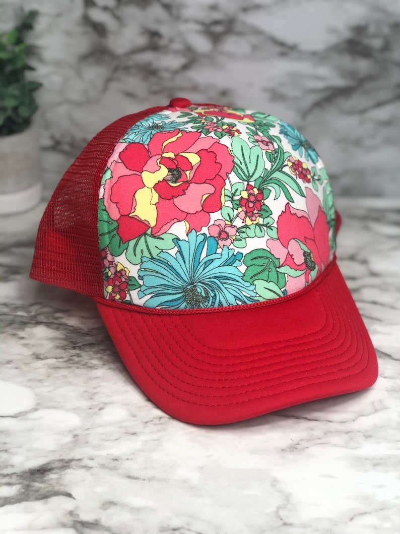 Best selling spring floral women's trucker hat Cute girls | Etsy