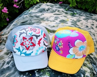Floral Trucker Hat, Women's Snapback, Made to Order