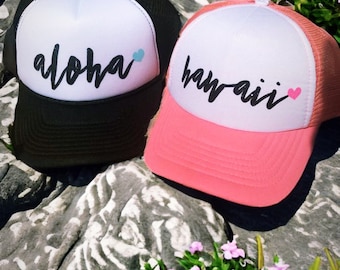 Custom, ariebdesigns, custom hat, custom hats, custom trucker hat, custom fashion, Hawaii, Hawaii hat, state hat, aloha