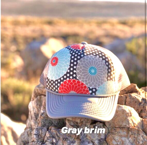 Floral Polka Dot Trucker Hat: Custom Made-to-order - Etsy display picture 1