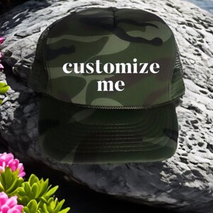 Custom hat, your text here hat, custom phrase trucker hat, custom word hat, personalized trucker hat