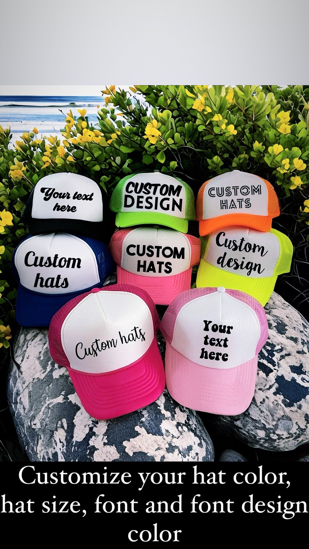 Custom Text Trucker Hat: Personalized Design, Bachelorette Party - Etsy