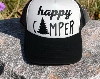 Happy Camper Trucker Hat: Custom Camping Fashion