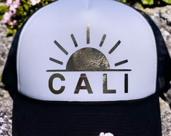 Custom, ariebdesigns, custom hat, custom hats, custom trucker hat, custom fashion, sunshine, cali hat, cali trucker hat, California