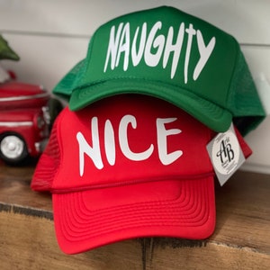 Naughty hat, nice hat, naughty and nice hat, Christmas hat, naughty, nice, christmas fashion, christmas party hat, party hat