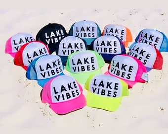 Lake vibes, lake life hat, lake life trucker hat, lake life fashion, lake hat, lake hair dont care, lake vibes, lake vibes fashion,gift IDea