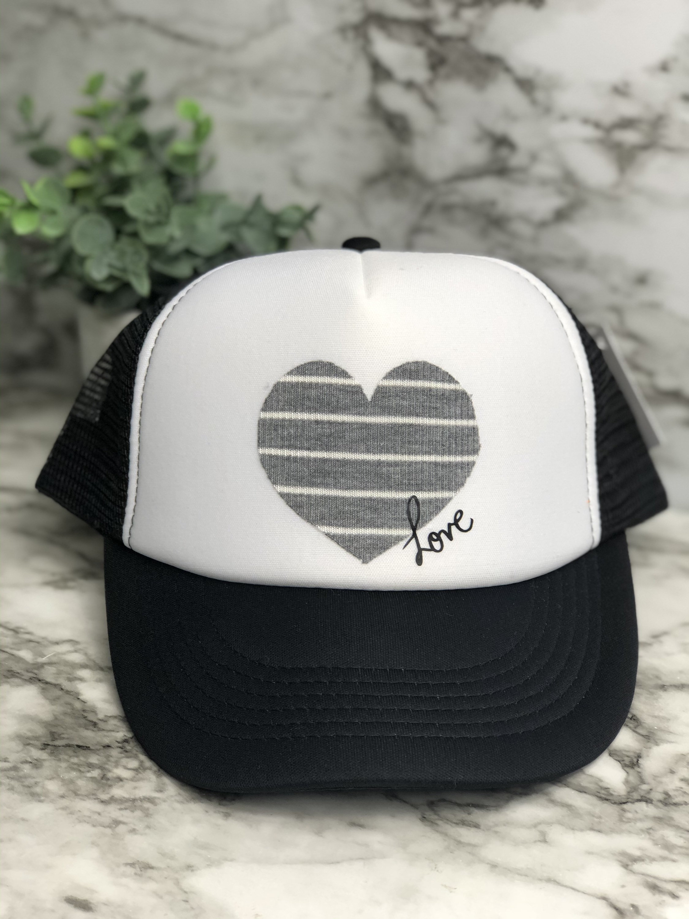 Womens Hat Womens Gift Striped Heart 