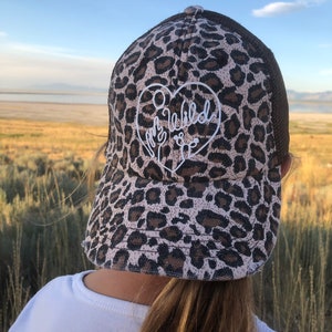 Wild hat, leopard print hat, Skull, skull trucker hat, skull fashion, skull floral, floral skull hat, floral skull trucker hat, pretty skull image 6