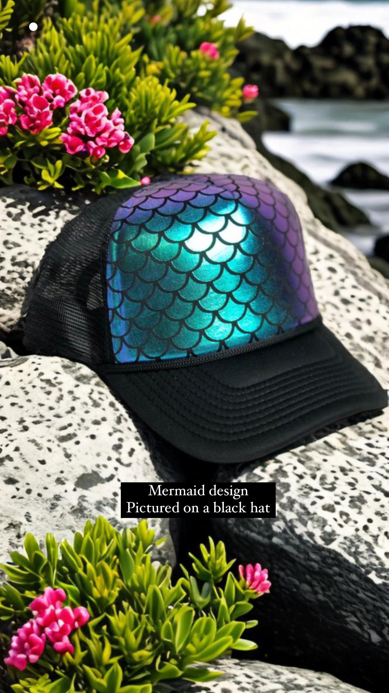 Hand painted mermaid hat Hand-painted paper straw hats for sale main image 3