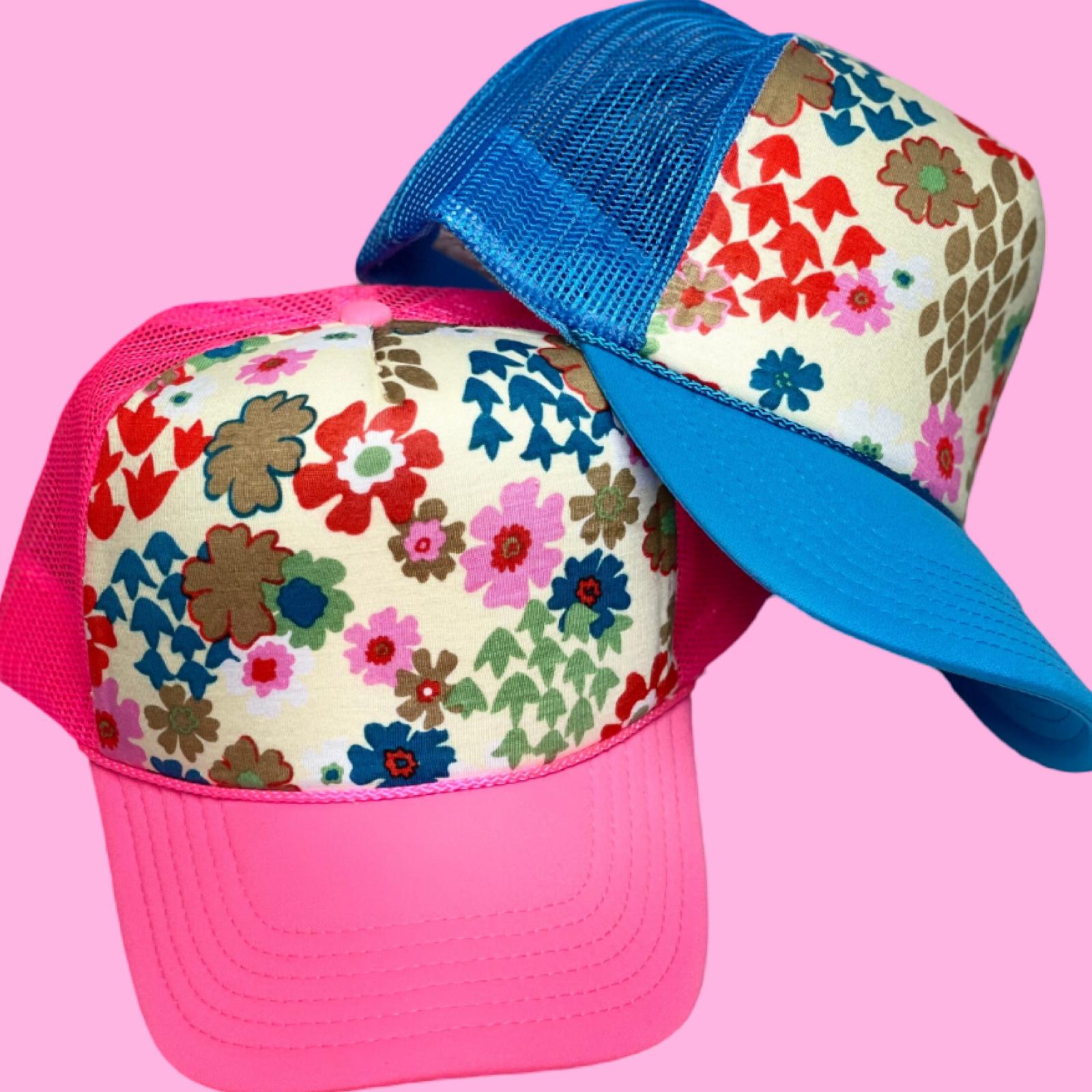 Vintage Floral Trucker Hat, Vintage Floral Design, Vintage