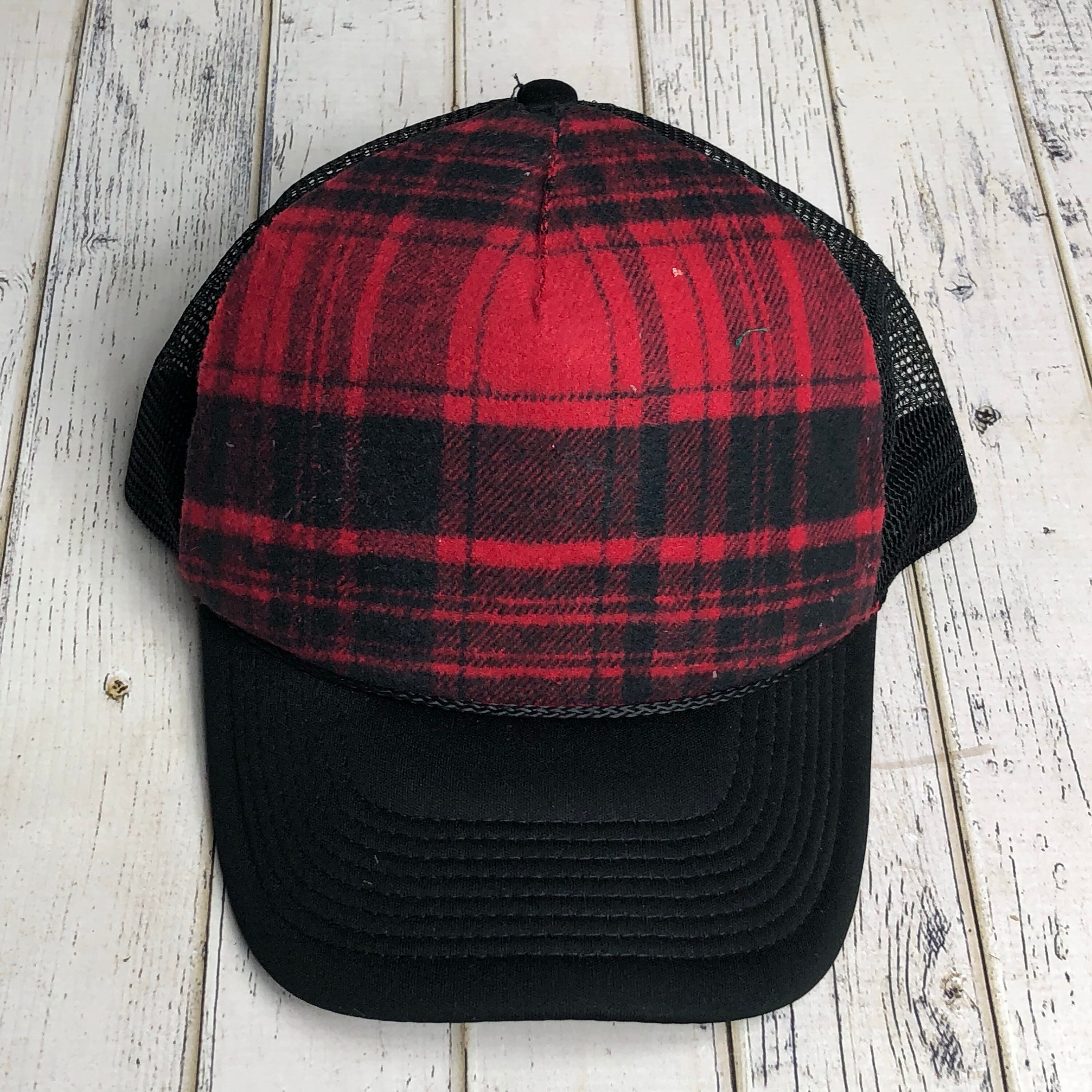 flannel trucker hat