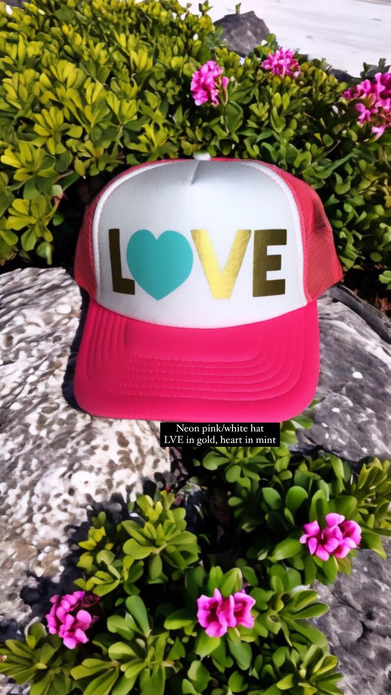 Cute gold love hat, love, love hat, love trucker hat, trucker hat, gold, gold love, love hat, womens hat, cute girls hat image 6