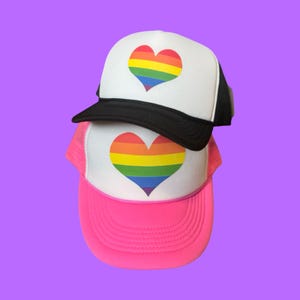 Rainbow fashion, rainbow heart hat, rainbow accessories, rainbow hat, pride month fashion, gaypride, gay pride fashion, gay pride hat, pride