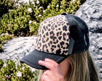 Boné Trucker com Estampa de Leopardo: Presente Personalizado Feito Sob Encomenda