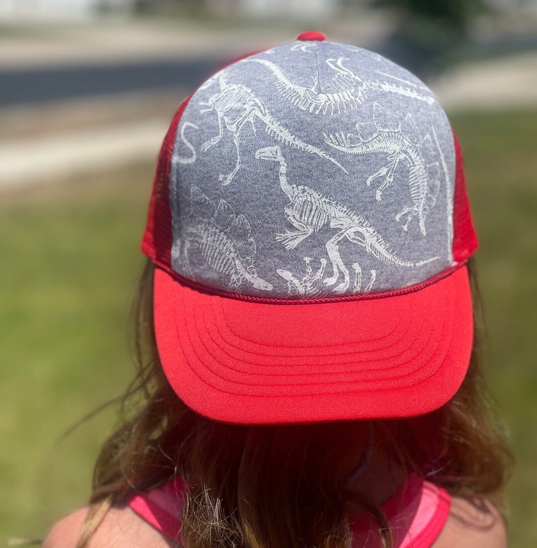 Dinosaur Trucker Hat Dino Hat Dinosaur Hat Kids Hat Mens Etsy