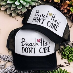 Beach hair dont care, beach hair hat, beach hair dont care hat, beach trucker hat, trucker hat, cute hat, womens hat
