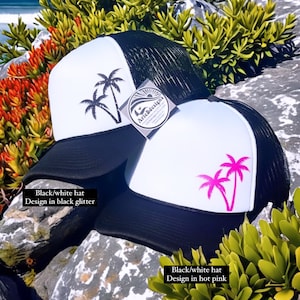 Palm tree hat, palm tree fashion, vacay mode, vacay hat, beach hat, beach vibes, vacay vibes, vacation hat, custom hat