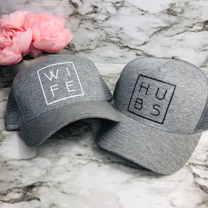 Heather gray hat, hubs, wife, hubs and wife, wifey, wifey fashion, wifey hat, wife hat, hubs gift, husband gift, wifey gift image 1