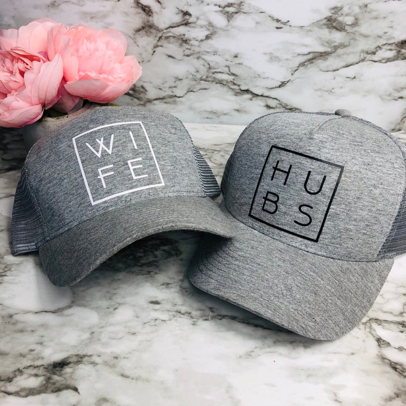 Heather gray hat, hubs, wife, hubs and wife, wifey, wifey fashion, wifey hat, wife hat, hubs gift, husband gift, wifey gift image 1