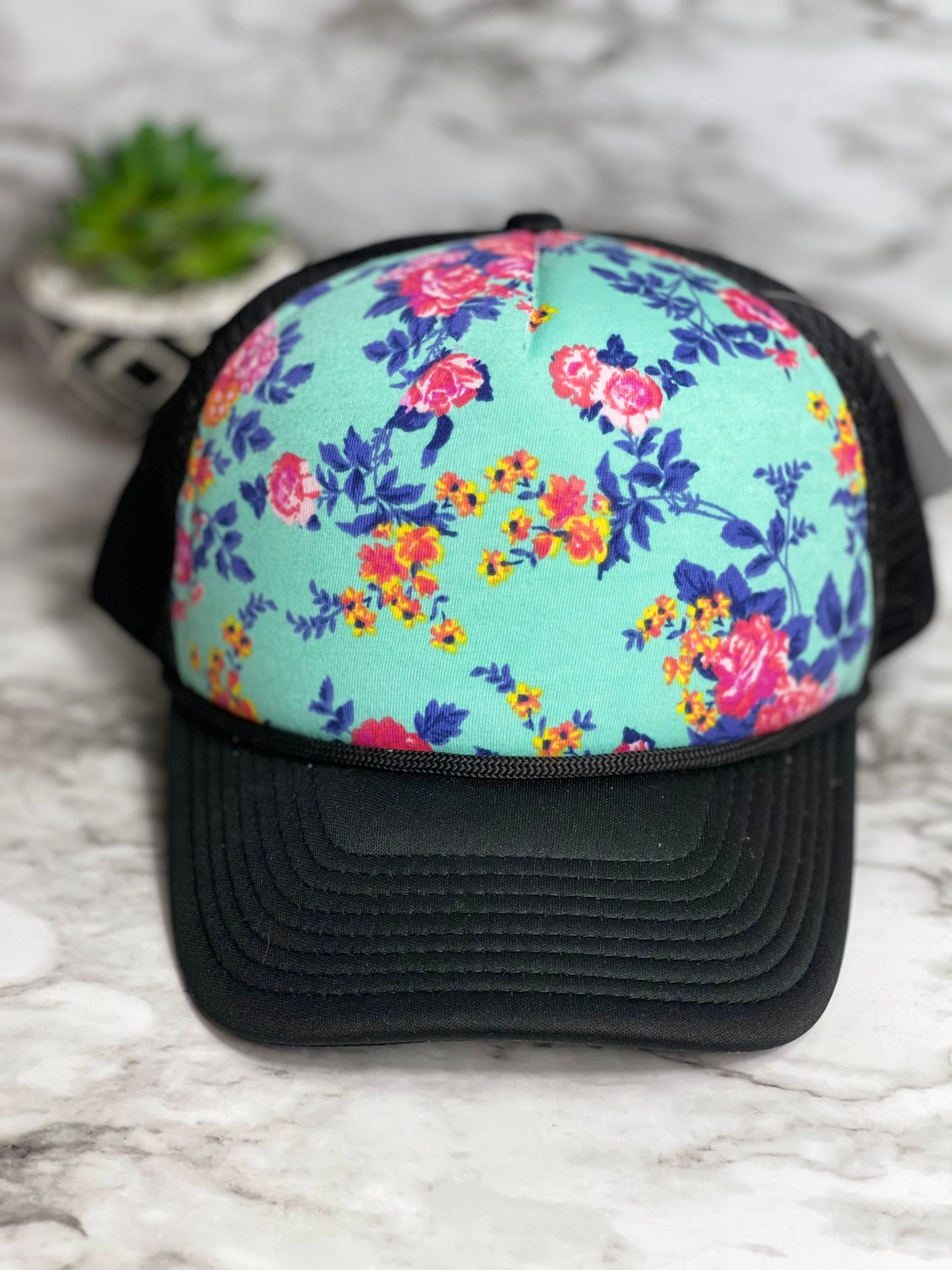 Cute Floral Fashion Trucker Hat Floral Womens Hat | Etsy