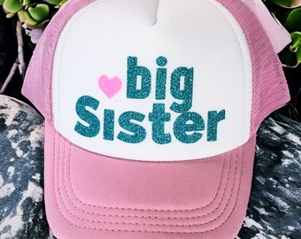 Big sister, big sister hat, big sister fashion, big sis, big sis hat, cute hat, little girls hat