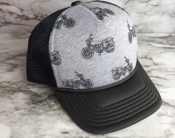 motorcycle, motorcycles, motorcycle hat, kids hat, mens hat, boys hat, mens trucker hat, kids trucker hat, motorcycle bike hat