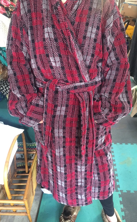 Terry Cloth Robe, Plush Robe, Comfy Robe, Plaid Ro