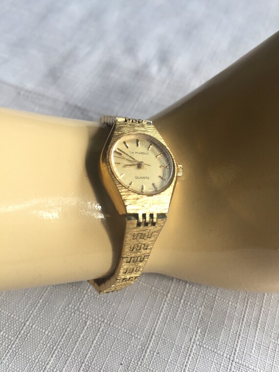 Dressy Gold Watch, 80s Gold Watch, Gold Bracelet W