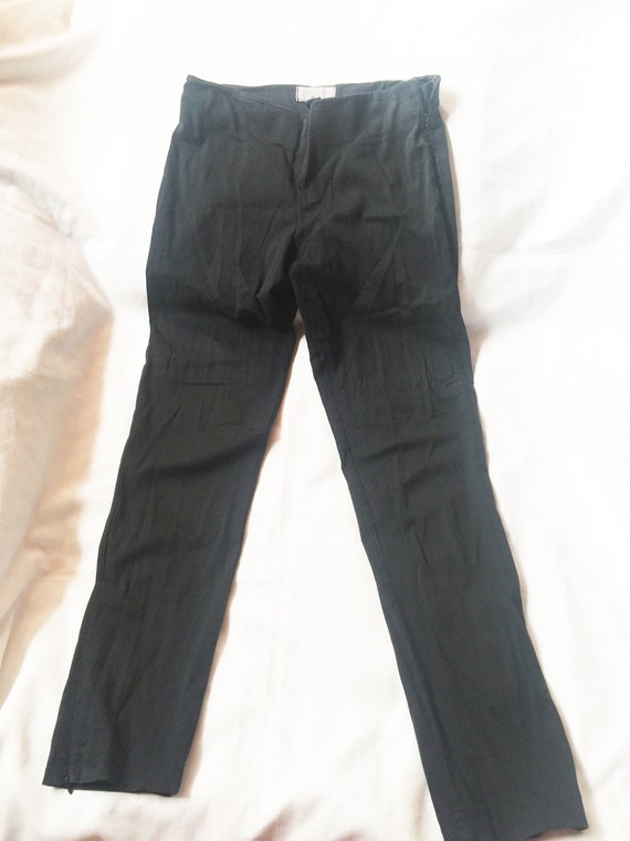 Black Cotton Pants, Slim Black Pants, Skinny Blac… - image 2