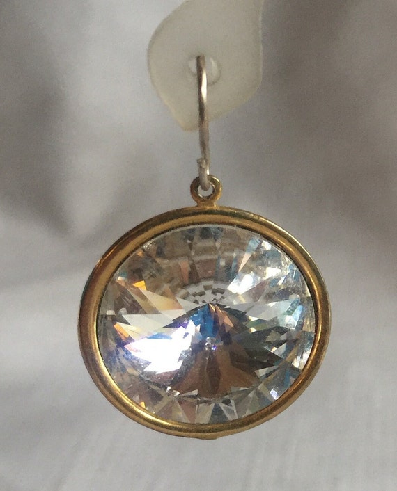 Clear Dangle, Big Rhinestone Earring, Rhinestone … - image 6