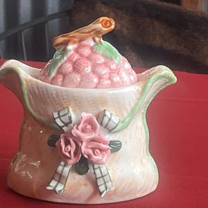 Lidded Box, Ceramic Box, Floral Box, Sugar Jar, Sugar Container, Lidded Bowl, Ceramic Vessel, Vanity Box, Ceramic Container, Decorative Urn