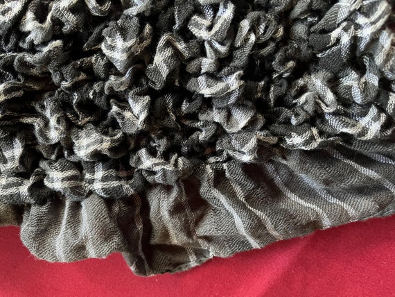 Black white scarf, Frilly Black scarf, Long Black… - image 9