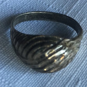 Silver Ring, Silver Band, Etched Silver Ring, Hammered Silver Ring, Unisex Ring, Minimal Silver Ring, Etched Silver Band, Silver Dome Ring