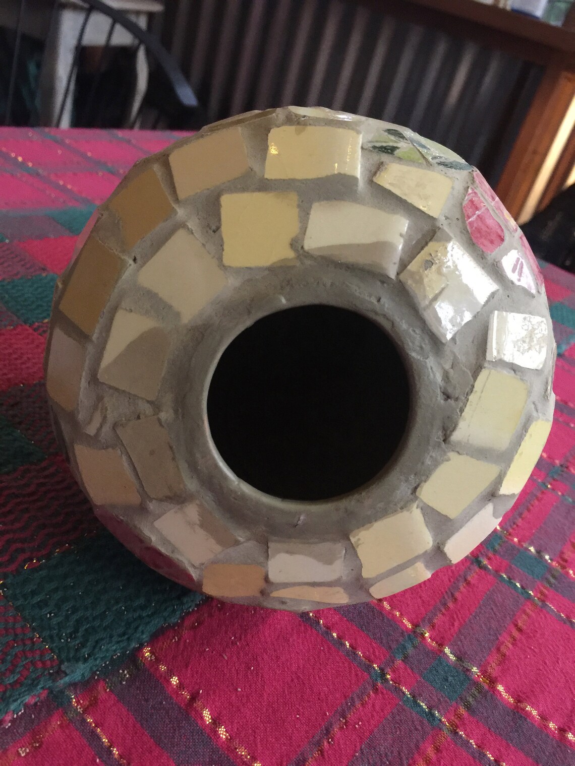 Mosaic Vase Tile Vase Butterfly Vase Mosaic Tile Vase Art Etsy