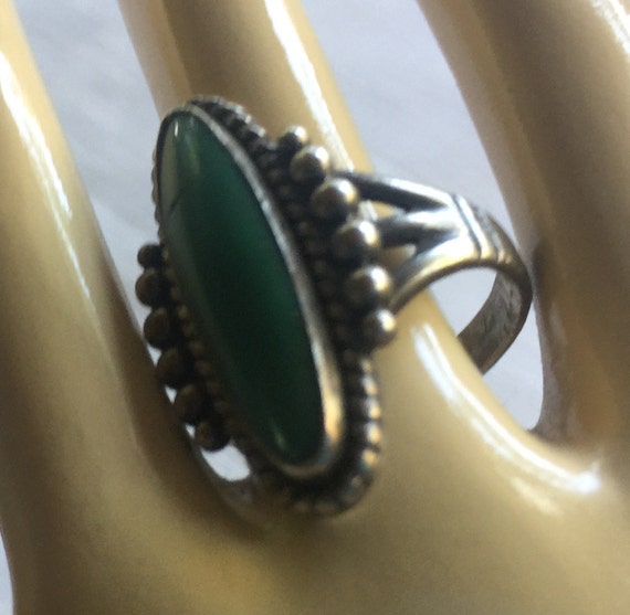 Turquoise Ring, Turquoise Solitaire, Oval Turquoi… - image 3