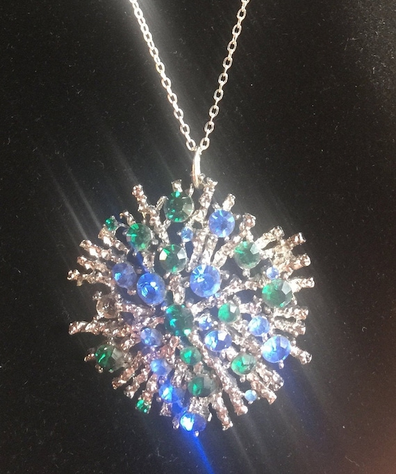 Gem Necklace, Sparkle Pendant, Glamorous Pendant, Rhi… Gem