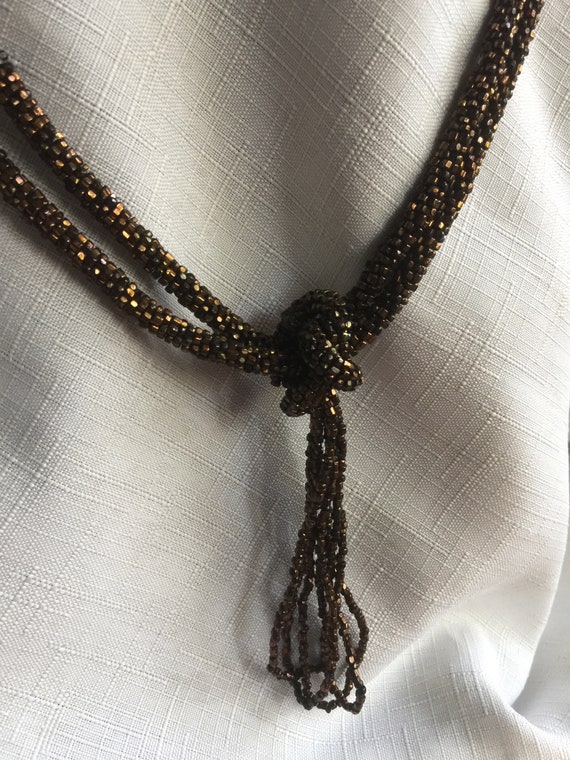 Brown Long Beads, Brown Necklace, Sautoir Necklace