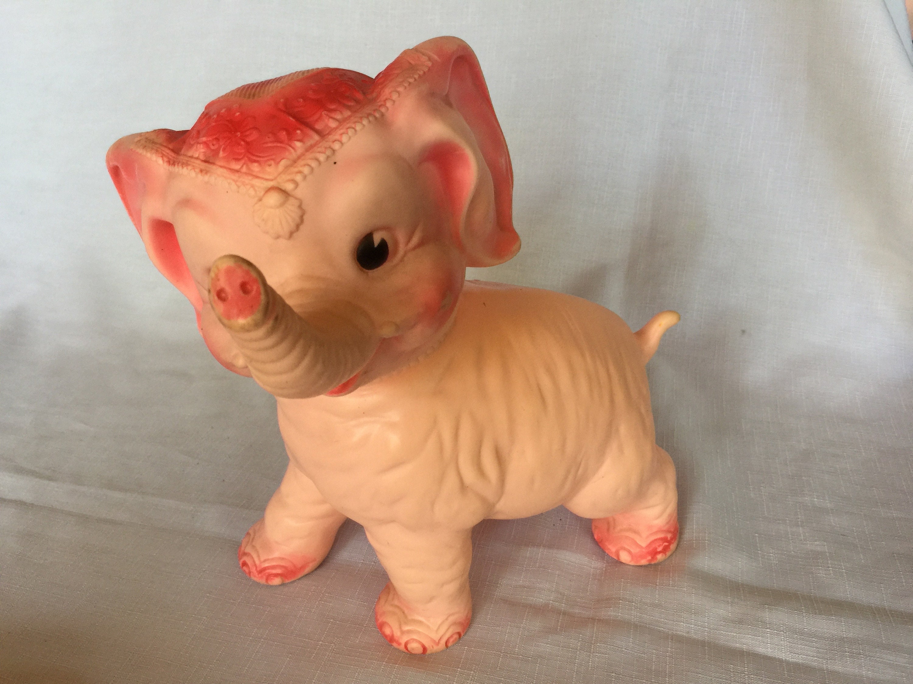 Rubber Elephant, Rubber Retro Toy, Sun Rubber Company, India