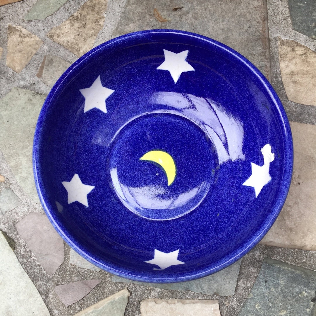 Moon Bowl Star Bowl Blue Bowl Mexico Bowl Blue Glass Bowl Etsy