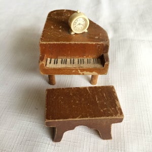 Doll Furniture Piano, Doll Piano, Dollhouse Piano, KAGE PIANO Bench, Mini Piano, Kage Piano, Retro Doll Piano, Kage Doll PIano, Tiny Piano
