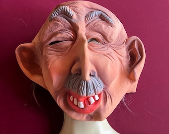 Alte Männer Maske, Gummimaske, Glatzmann Maske, Erwachsenen Maske, Männer Maske, Grump Maske, Kostüm Maske, Horror Maske, Halloween Maske, Große Maske,