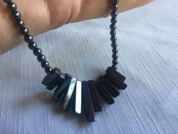 Black Necklace, Black Bib Necklace, Gothic Neckla… - image 5