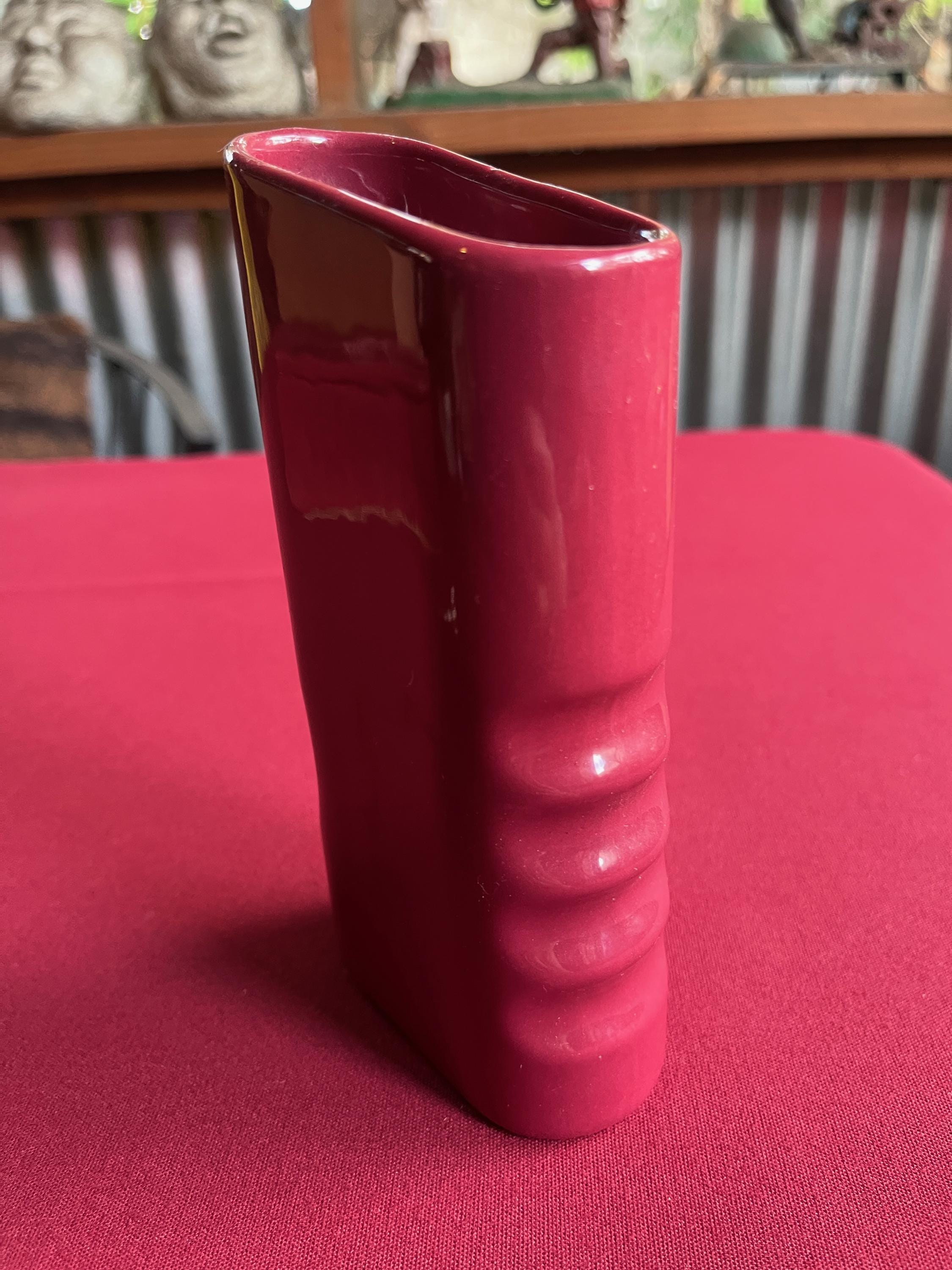Ceramic vase burgundy vintage - Etsy 日本