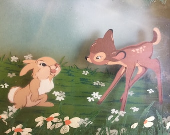 Bambi Art, Disney Art, Disney Wall Art, Bambi Collectible, Disney Wall Art, Bambi, Disney Decor, Disney Movie Art, Disney Collectible