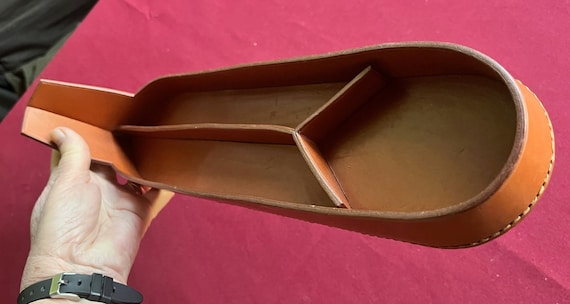 Leather Organizer, Divided Container, Desk Organizer, Jewelry Dish, Ring Dish, Trinket Dish, Shallow Organizer, Desk Container, Trinket Bowl